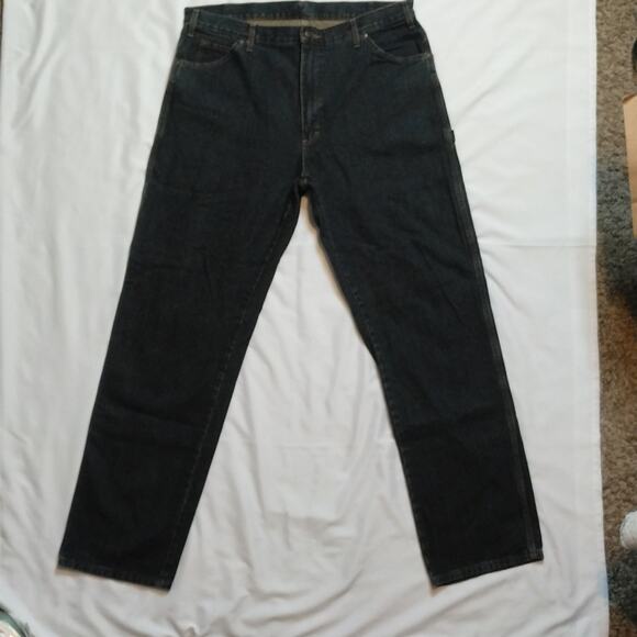 Men Dickies Carpenter Cotton Denim Blue Jeans Sz 38X34 - Picture 1 of 7